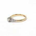 Vintage Engagement Ring - Mid Century 18k Yellow Gold Platinum .22 CT Round Cut Diamond Ring - Circa 1950s Size 7 1/4 Two Tone Fine Jewelry