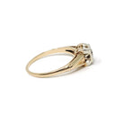 Mid Century Diamond Ring - Vintage 14k Yellow & White Gold Two Tone .20 CT Solitaire - Circa 1940s Era Size 6 1/2 Fine Engagement Jewelry
