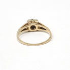 Mid Century Diamond Ring - Vintage 14k Yellow & White Gold Two Tone .20 CT Solitaire - Circa 1940s Era Size 6 1/2 Fine Engagement Jewelry
