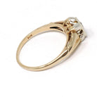 Mid Century Diamond Ring - Vintage 14k Yellow & White Gold Two Tone .20 CT Solitaire - Circa 1940s Era Size 6 1/2 Fine Engagement Jewelry