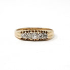 Antique Diamond Band - Edwardian 18k Yellow Gold .32 CTW Ring - Circa Early 1900s Era Size 6 1/4 Fine Engagement Wedding Bridal Jewelry