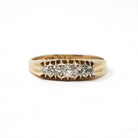 Antique Diamond Band - Edwardian 18k Yellow Gold .32 CTW Ring - Circa Early 1900s Era Size 6 1/4 Fine Engagement Wedding Bridal Jewelry