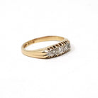 Antique Diamond Band - Edwardian 18k Yellow Gold .32 CTW Ring - Circa Early 1900s Era Size 6 1/4 Fine Engagement Wedding Bridal Jewelry