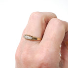 Antique Diamond Band - Edwardian 18k Yellow Gold .32 CTW Ring - Circa Early 1900s Era Size 6 1/4 Fine Engagement Wedding Bridal Jewelry