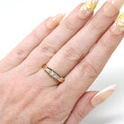 Antique Diamond Band - Edwardian 18k Yellow Gold .32 CTW Ring - Circa Early 1900s Era Size 6 1/4 Fine Engagement Wedding Bridal Jewelry