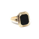 Vintage Bloodstone Ring - Art Deco 10k Yellow Gold Green & Oxblood Red Gemstone - Circa 1930s March Birthstone Size 6 Greek Key Fine Jewelry