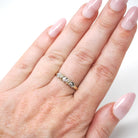 Heart Wedding Band - Estate 14k Yellow & White Gold Natural Diamond Accent - Circa 1940s Era Size 6 Bridal Two Tone Sweet Love Fine Jewelry