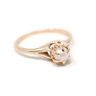 Cultured Pearl Ring - Edwardian 10k Rosy Yellow Gold Crown Basket Setting - Antique Circa 1910s Era Solitaire Size 6 Minimalist Fine Jewelry