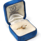 Cultured Pearl Ring - Edwardian 10k Rosy Yellow Gold Crown Basket Setting - Antique Circa 1910s Era Solitaire Size 6 Minimalist Fine Jewelry