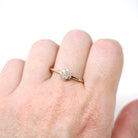 Diamond Flower Ring - Modern Estate 14k Yellow Gold Natural Diamond Cluster Engagement - Icebox Size 10 1/2 Fine Bridal Wedding Halo Jewelry