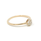 Diamond Flower Ring - Modern Estate 14k Yellow Gold Natural Diamond Cluster Engagement - Icebox Size 10 1/2 Fine Bridal Wedding Halo Jewelry