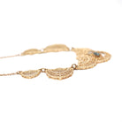 Vintage Filigree Necklace - Mid Century 10k Yellow Gold Natural Blue Zircon Panel Festoon - Early 1940s Deco Style Graduated Fine Jewelry