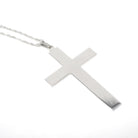 Vintage Cross Pendant - Retro Sterling Silver Religious Necklace - Circa 1970s Era Engraved Paisley Design Statement Crucifix 70s Jewelry