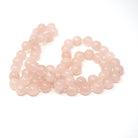 Rose Quartz Necklace - Modern Estate Natural 12.2MM Round Pink Quartz Bead Strand - Circa 2000s Individual Knotted Silk Healing Love Jewelry