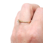 Antique Diamond Ring - Edwardian 14k Yellow Gold .30 CT Natural Old European Cut - Circa 1910s Size 6 3/4 Fine Wedding Engagement Jewelry