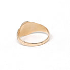 Edwardian Signet Ring - Antique 10k Yellow Gold Oval EMP Engraved Letters Monogram Initials - Vintage 1910s Size 5 3/4 Fine Scroll Jewelry