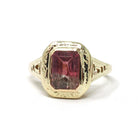 Watermelon Tourmaline Ring - Art Deco 10k Yellow Gold Natural Pink Green BiColor Gem - Circa 1930s Size 4.5 Fine October Birthstone Jewelry