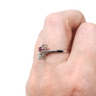 Vintage Ruby & Diamond Ring - Retro 8k White Gold Branch Bypass Toi Et Moi Statement - Circa 1970s Era Size 5 1/2 Fine Birthstone Jewelry
