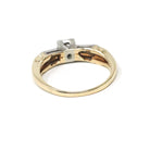 Vintage Diamond Ring - Mid Century 14k Yellow & White Gold Natural Two Tone Engagement - Circa 1950s Size 4 1/4 Reverse Tapered Fine Jewelry