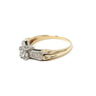 Vintage Diamond Ring - Mid Century 14k Yellow & White Gold Natural Two Tone Engagement - Circa 1950s Size 4 1/4 Reverse Tapered Fine Jewelry