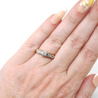 Vintage Diamond Ring - Mid Century 14k Yellow & White Gold Natural Two Tone Engagement - Circa 1950s Size 4 1/4 Reverse Tapered Fine Jewelry