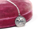 Vintage Mother Necklace - Retro Sterling Silver Round Hearts Charm Pendant - Circa 1970s Era Mom Love Token Mothers Day Gift 70s Jewelry