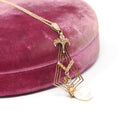 Antique Lavalier Pendant - Vintage 10k Yellow Gold Seed Pearl Natural Diamond Flower Charm Necklace - Edwardian Circa 1910s Era Fine Jewelry