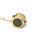 Mad Money Trash Can Charm - Mid Century 14k Yellow Gold Pendant Garbage Necklace - Vintage Circa 1950s Era Real Dollar Bill Fine Jewelry