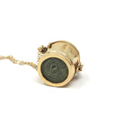 Mad Money Trash Can Charm - Mid Century 14k Yellow Gold Pendant Garbage Necklace - Vintage Circa 1950s Era Real Dollar Bill Fine Jewelry