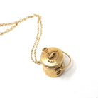 Mad Money Trash Can Charm - Mid Century 14k Yellow Gold Pendant Garbage Necklace - Vintage Circa 1950s Era Real Dollar Bill Fine Jewelry