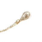 Antique Diamond Lavalier - Edwardian 10k 14k Yellow Gold Natural Gemstone Pendant Necklace - Circa 1910s Teardrop Pear Filigree Fine Jewelry