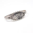 Antique Flower Bracelet - Mid Century Sterling Silver Hammered Bangle - Circa 1890s Era Converted Floral Plate ID Style Fashion Jewelry