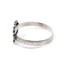 Antique Flower Bracelet - Mid Century Sterling Silver Hammered Bangle - Circa 1890s Era Converted Floral Plate ID Style Fashion Jewelry