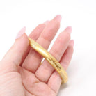 Vintage Flower Bangle - Estate Yellow Green Rose Gold Filled Flower Leaf Design - Circa 1940s Era 7 1/4 Inch Statement Bracelet Jewelry