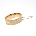 Vintage Flower Bangle - Retro 12k Gold Filled Engraved Floral Designs Wide Hinged Bracelet - Circa 1940s Era Statement Signed Winard Jewelry