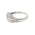 Mid Century Diamond Ring - Vintage 14k White Gold .12 CTW Anniversary Band - Circa 1950s Era Size 6 Illusion Fine Bridal Statement Jewelry