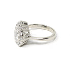 Diamond Cluster Ring - Estate 14k White Gold Natural Diamond Pear Shape - Modern Circa 2000s Era Size 3 3/4 Engagement Halo Fine Jewelry