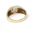 Vintage Diamond Ring - Retro 14k Yellow & White Gold Unisex .73 CT Engagement Band - Circa 1970s Era Size 12 Two Tone Fine Bridal Jewelry