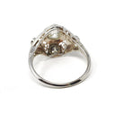Vintage Diamond Ring - Art Deco 14k White Gold Natural .66 CTW Dome - Circa 1930s Era Size 5 3/4 Engagement Filigree Hexagonal Fine Jewelry