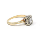 Vintage Diamond Ring - Mid Century 14k Yellow & White Gold Natural .50 CTW Clustered Engagement - Circa 1940s Size 5.5 Illusion Fine Jewelry