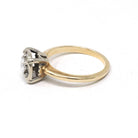 Vintage Diamond Ring - Mid Century 14k Yellow & White Gold Natural .50 CTW Clustered Engagement - Circa 1940s Size 5.5 Illusion Fine Jewelry