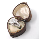 Art Deco Diamond Ring - Vintage 14k White Gold .70 CT Star Incised Unisex Engagement - Circa 1930s Era Size 7 Fine Sun Bridal Jewelry