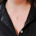 Antique Diamond Lavalier - Edwardian 10k 14k Yellow Gold Natural Gemstone Pendant Necklace - Circa 1910s Teardrop Pear Filigree Fine Jewelry