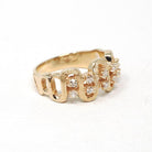 Vintage Diamond Ring - Retro 14k Yellow Gold Natural .25 CTW Wave Statement Band - Circa 1970s Era Size 6 1/2 Abstract Snake Fine Jewelry