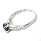 Estate Sapphire Ring - Modern Platinum Natural Blue .63 CT Gemstone Illusion Engagement Setting - Circa 2000s Era Solitaire Fine Jewelry