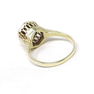 Art Deco Diamond Ring - Vintage 14k Yellow White Gold .13 CT Hexagonal Engagement - Circa 1930s Era Size 6.5 Fine Tall Crown Bridal Jewelry