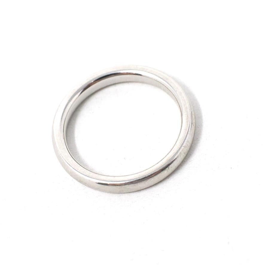 Estate Wedding Band - Modern 18k White Gold 2.5 MM Comfort Fit Ring - Circa 2000's Era Size 4 1/4 Stacking Fine Bridal Statement Jewelry