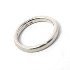 Estate Wedding Band - Modern 18k White Gold 2.5 MM Comfort Fit Ring - Circa 2000's Era Size 4 1/4 Stacking Fine Bridal Statement Jewelry