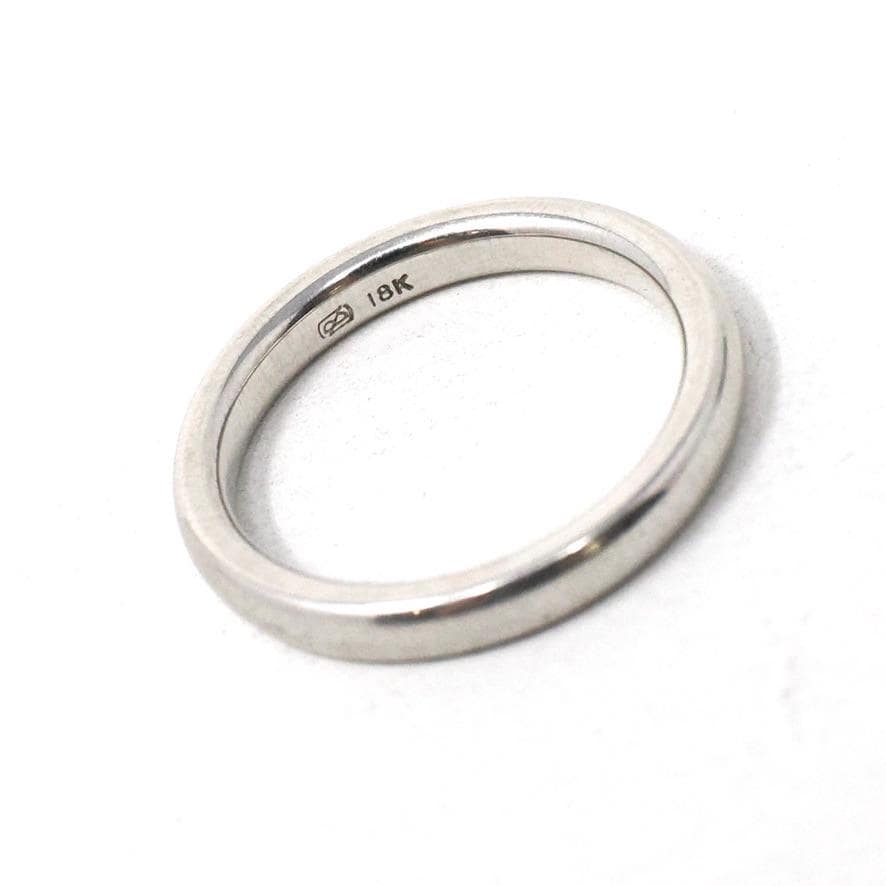Estate Wedding Band - Modern 18k White Gold 2.5 MM Comfort Fit Ring - Circa 2000's Era Size 4 1/4 Stacking Fine Bridal Statement Jewelry