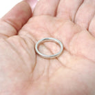 Estate Wedding Band - Modern 18k White Gold 2.5 MM Comfort Fit Ring - Circa 2000's Era Size 4 1/4 Stacking Fine Bridal Statement Jewelry